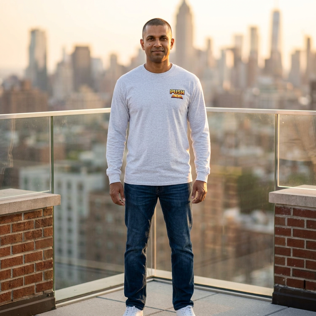PUSH: Pray Until Something Happens Long Sleeve front/back - Bible
