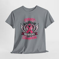 Fight Like a Warrior, Survive Like a Champion Breast Cancer Awareness T-Shirt