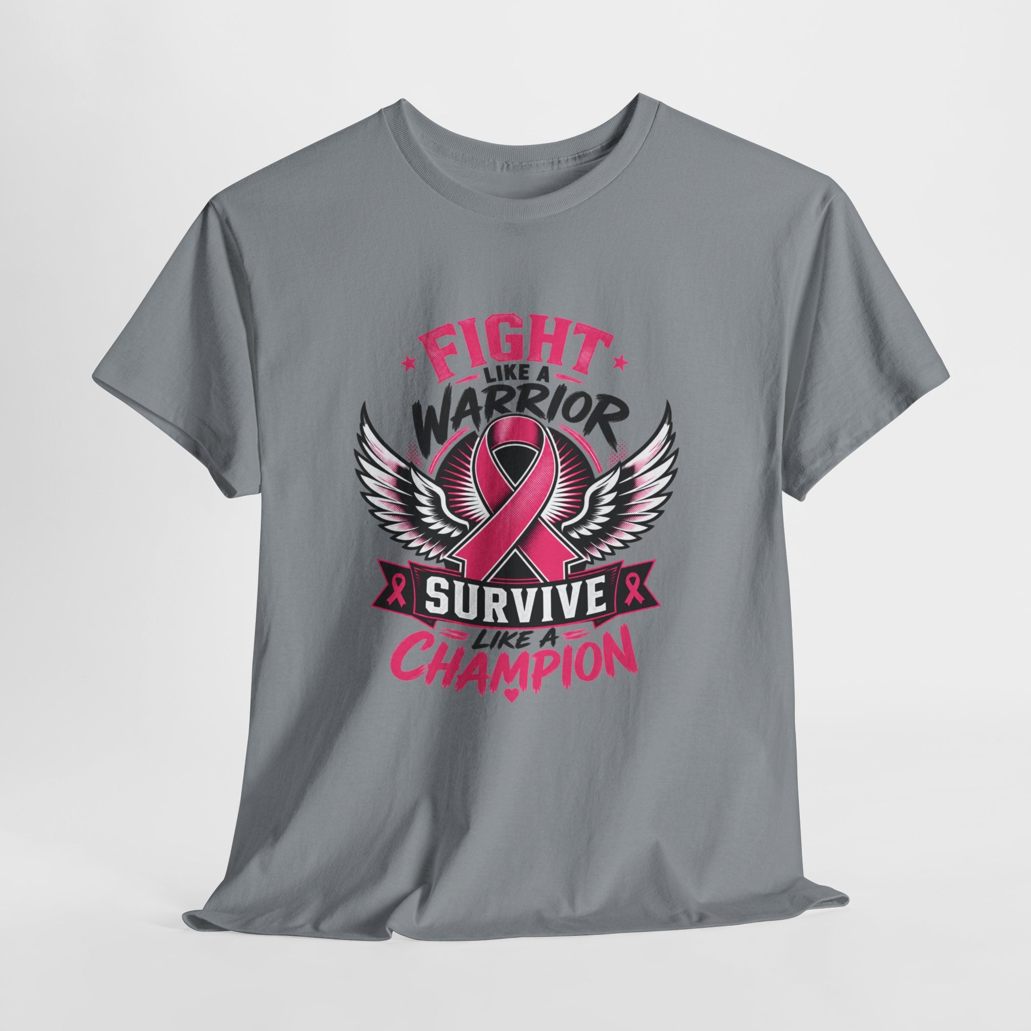 Fight Like a Warrior, Survive Like a Champion Breast Cancer Awareness T-Shirt