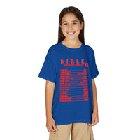 Bible Emergency Numbers Youth T-Shirt — Red