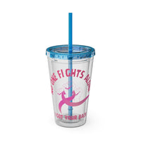 "No One Fights Alone" 16oz Tumbler with Straw