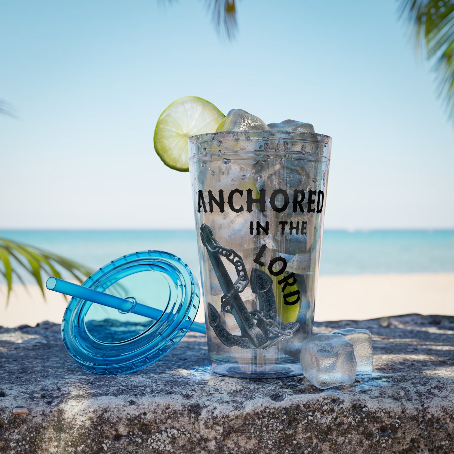 Anchored in the Lord 16oz Tumbler with Straw