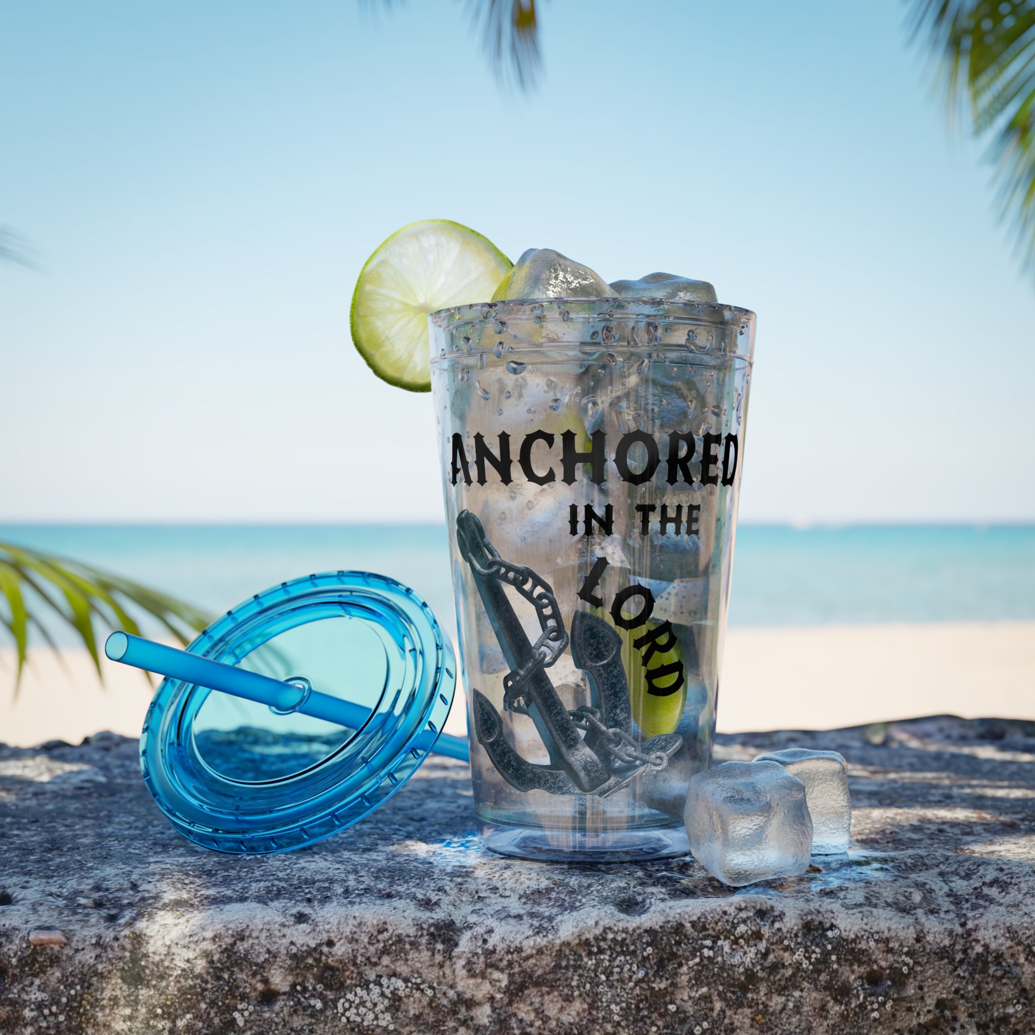 Anchored in the Lord 16oz Tumbler with Straw