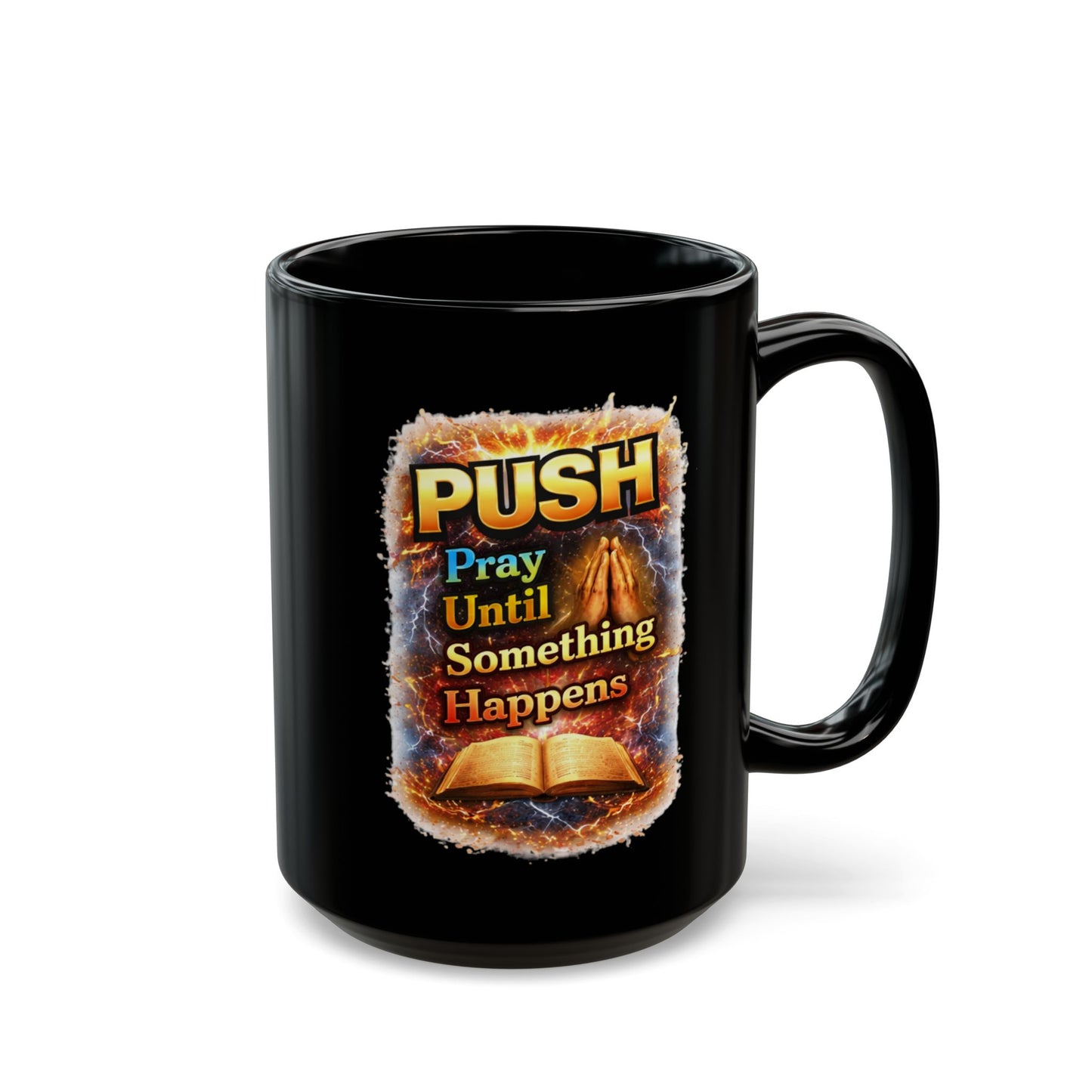 Push Black Coffee Mug - Bible — (11oz & 15oz)