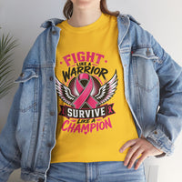 Fight Like a Warrior, Survive Like a Champion Breast Cancer Awareness T-Shirt