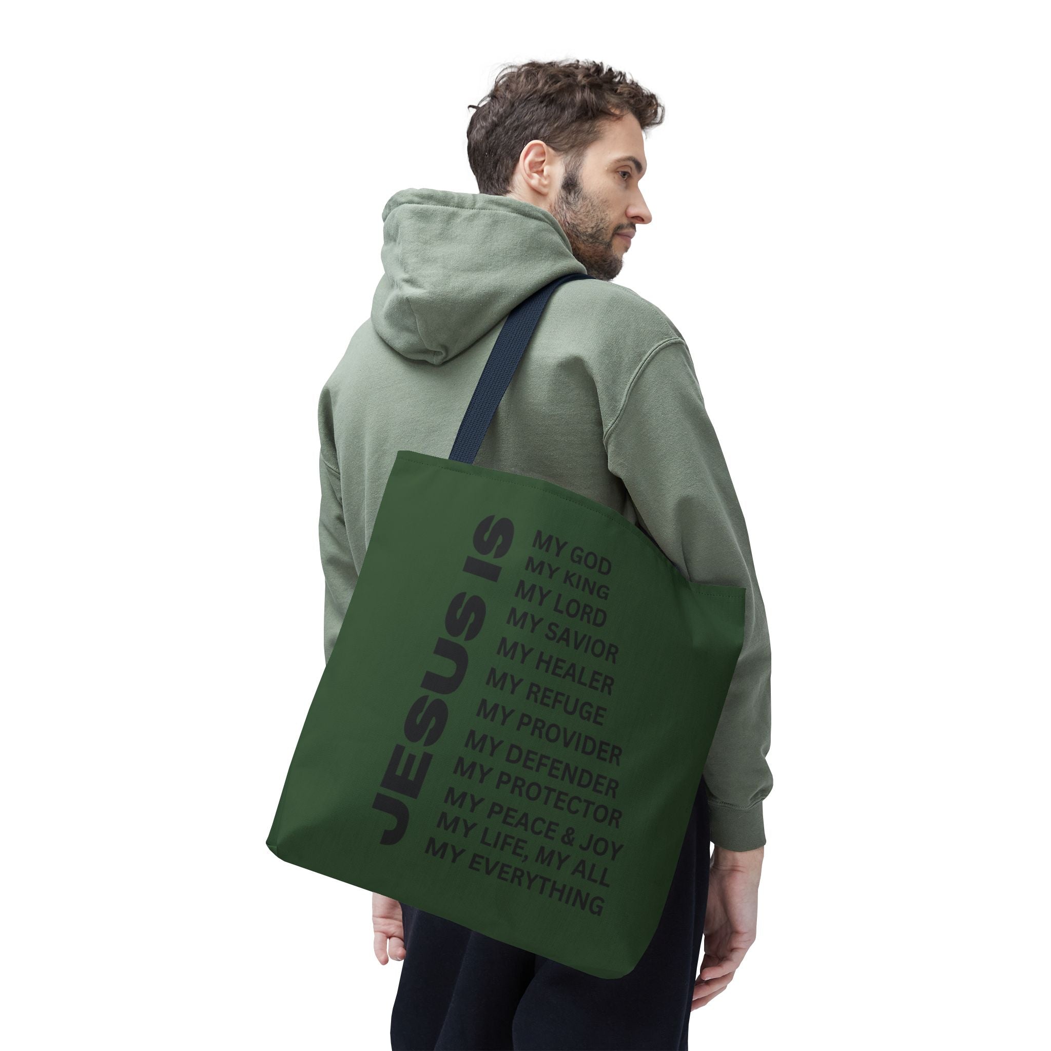 Christian JESUS IS Tote Bag - Green