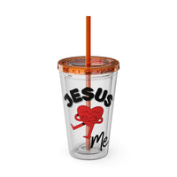 Jesus Loves Me 16oz Tumbler with Straw