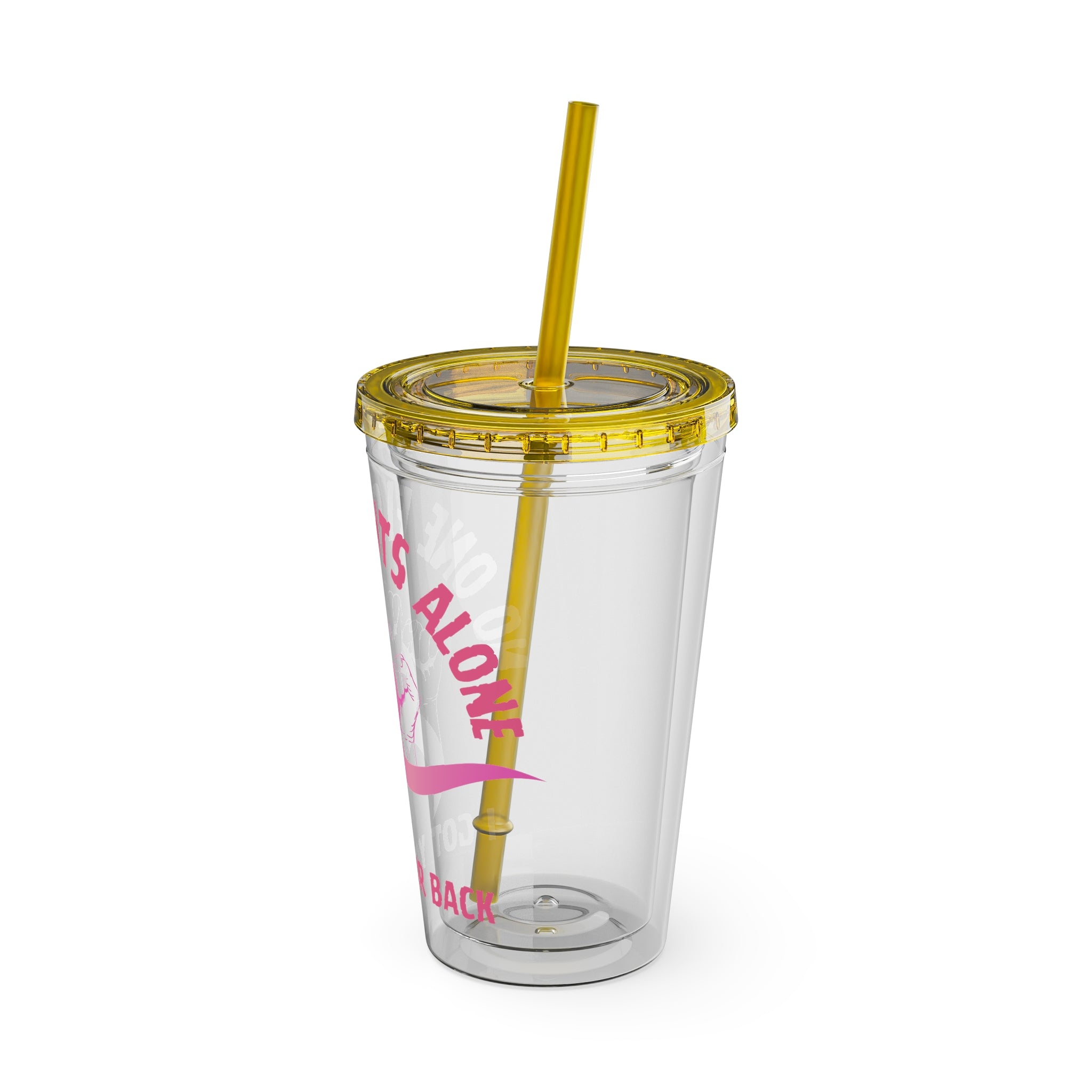 "No One Fights Alone" 16oz Tumbler with Straw