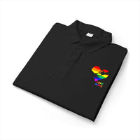 Rainbow Heart Love Wins Polo