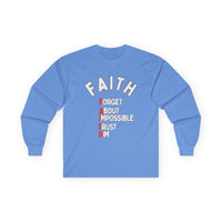 Faith Long-Sleeve Cotton Tee – Forget About Impossible, Trust Him
