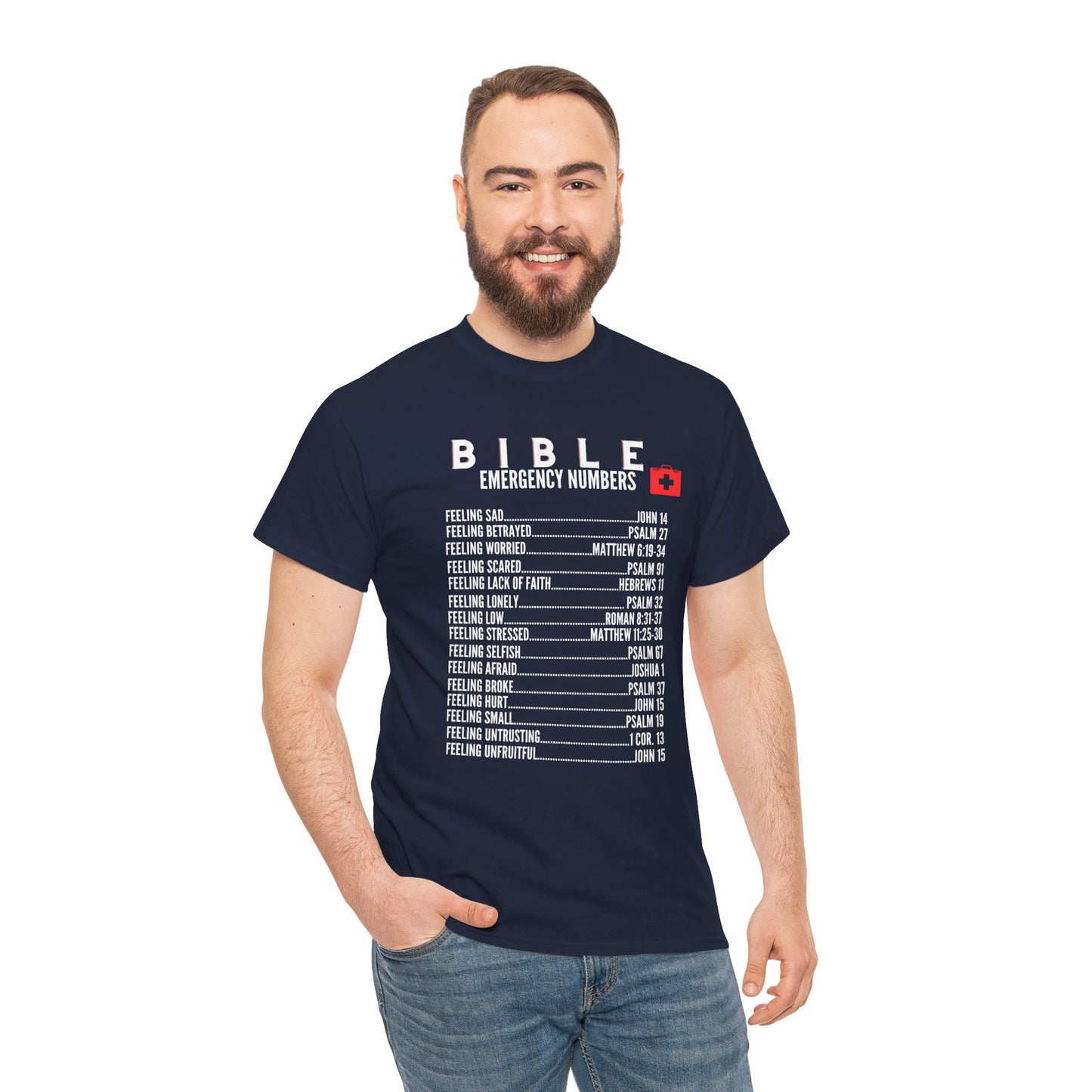 Bible Emergency Numbers Tee - White