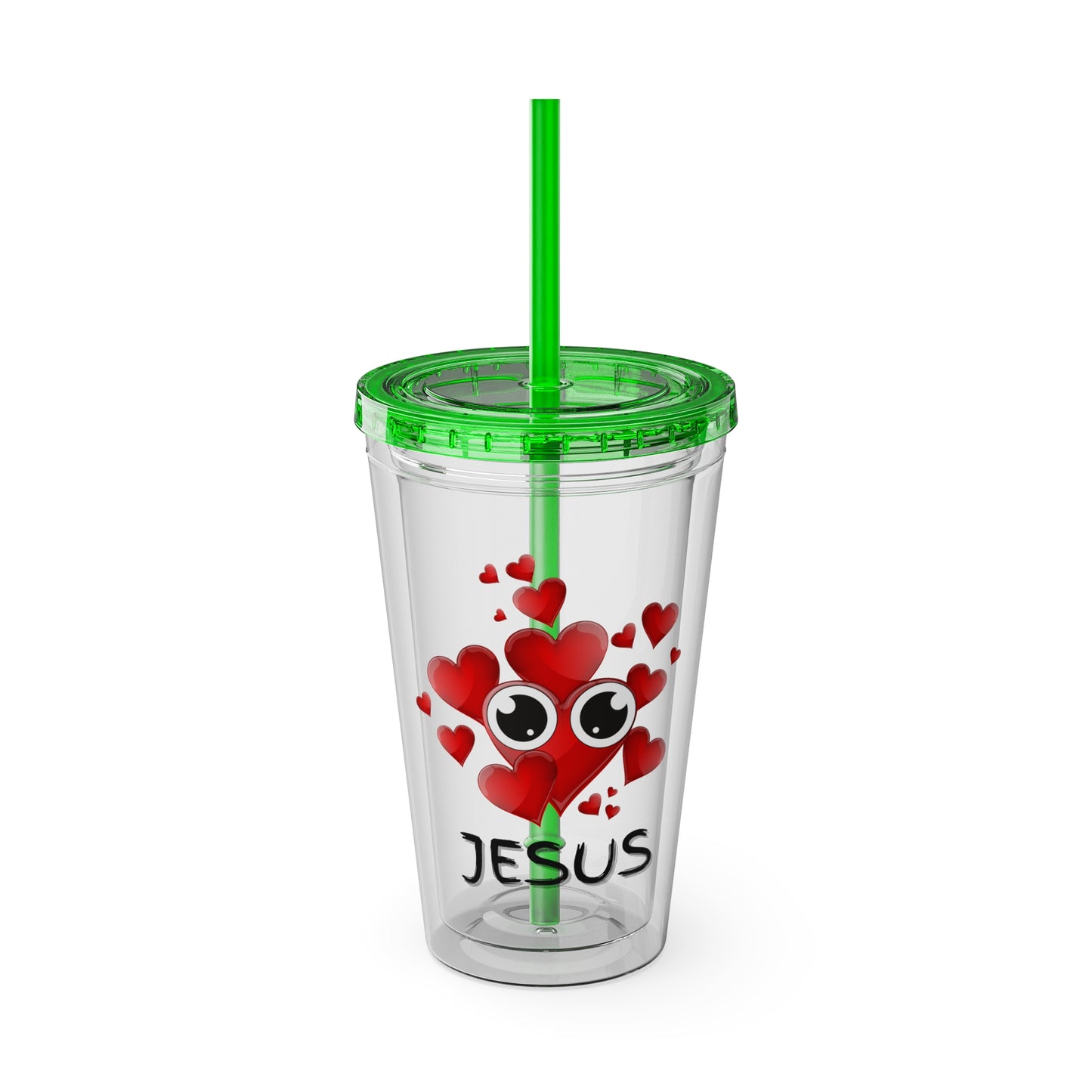 Jesus Heart Love 16oz Tumbler with Straw