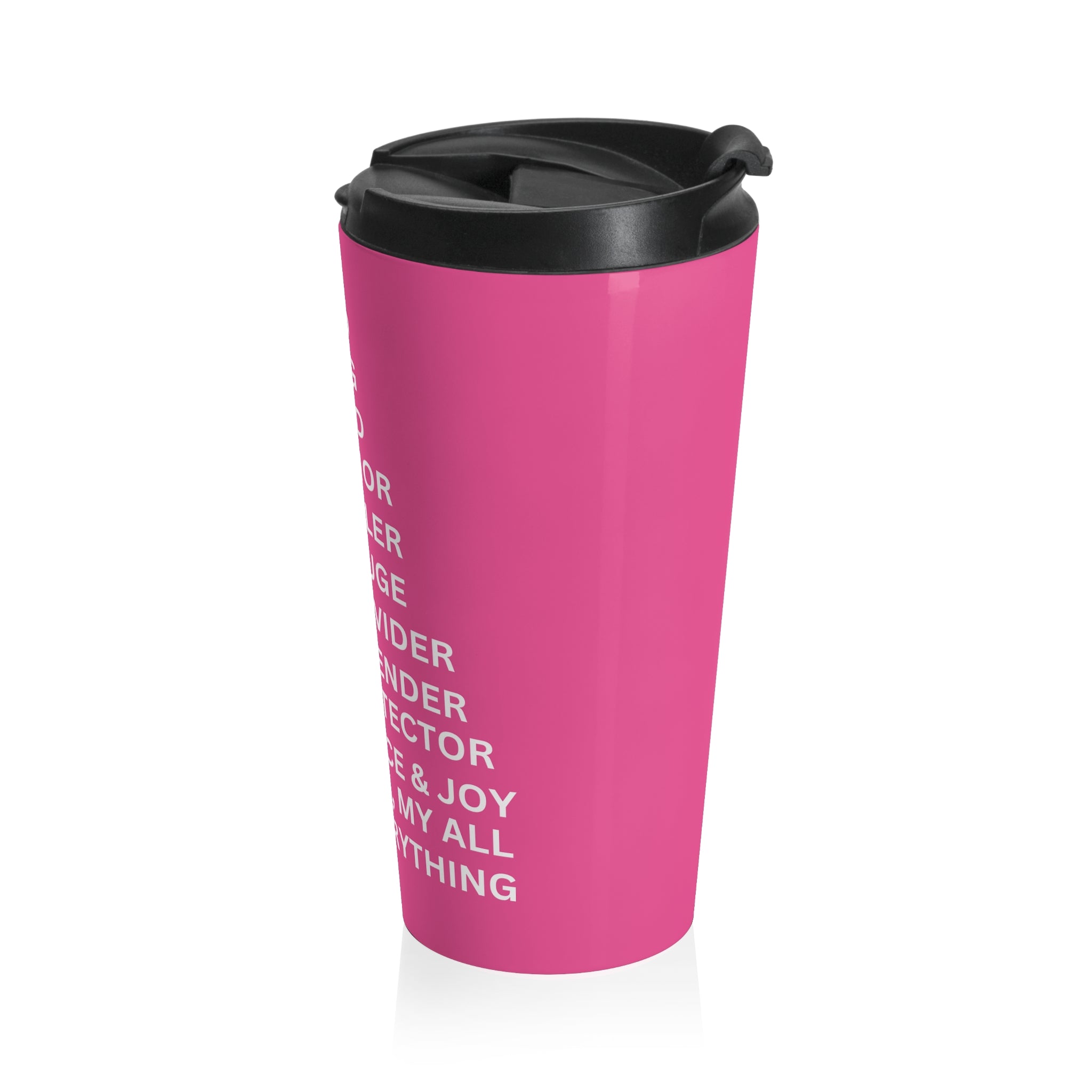 Christian JESUS IS Pink Stainless Steel Travel Mug - White