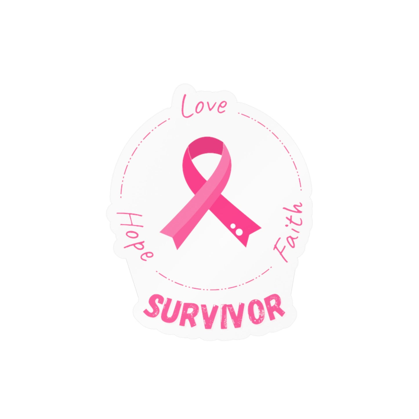 Breast Cancer Survivor Pink Ribbon Decal — Hope Love Faith Vinyl Sticker