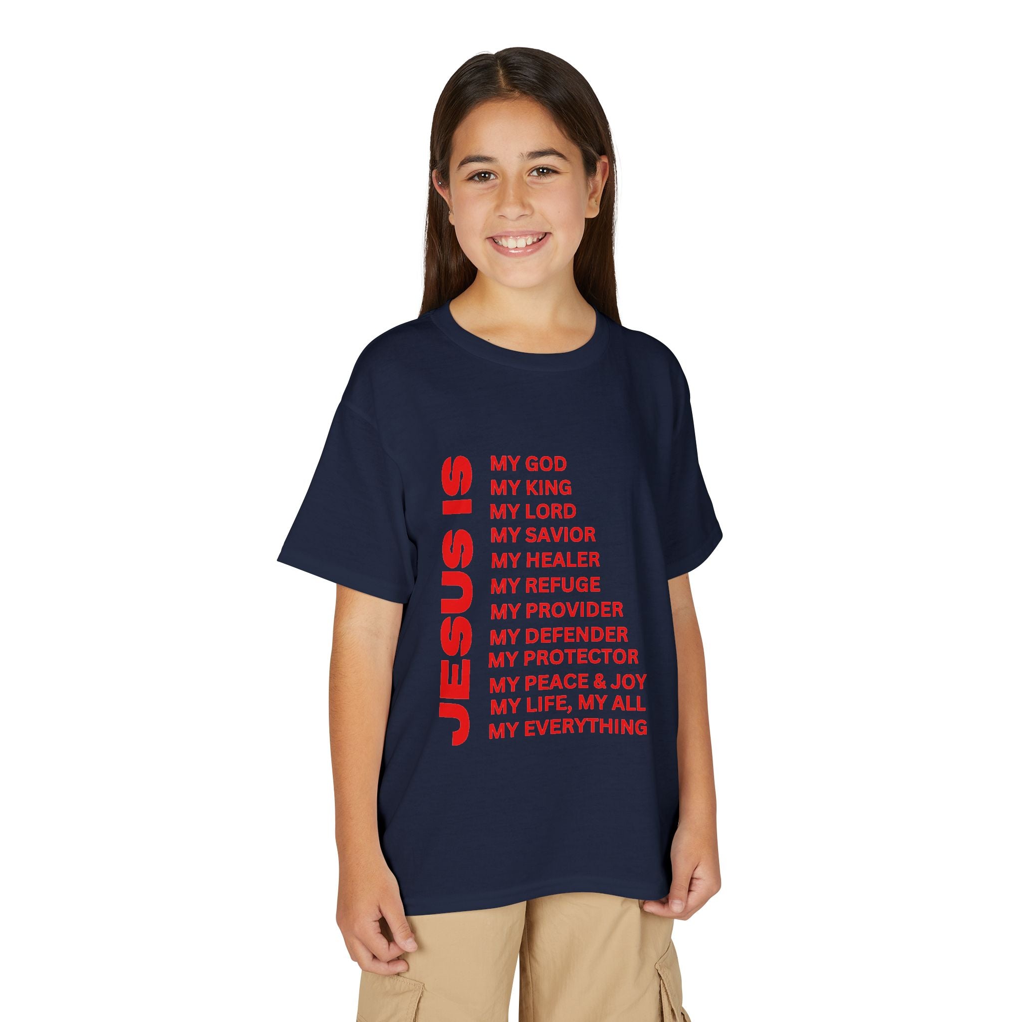 Christian JESUS IS Youth Short Sleeve - Red