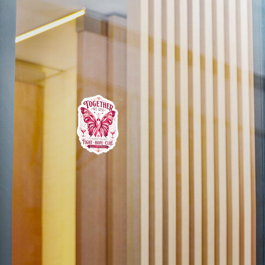 Together We Rise Butterfly Breast Cancer Awareness Vinyl Sticker