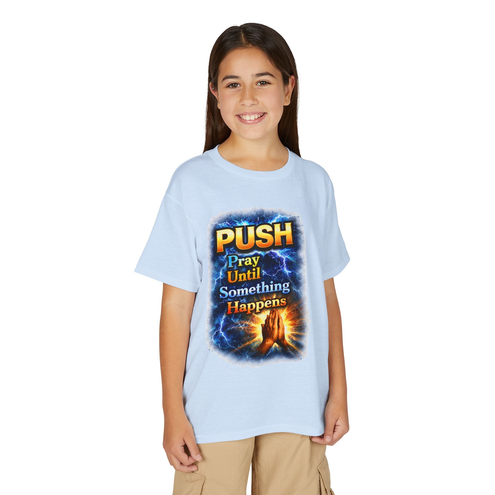 "Push: Pray Until Something Happens" Youth T-shirt - Hands