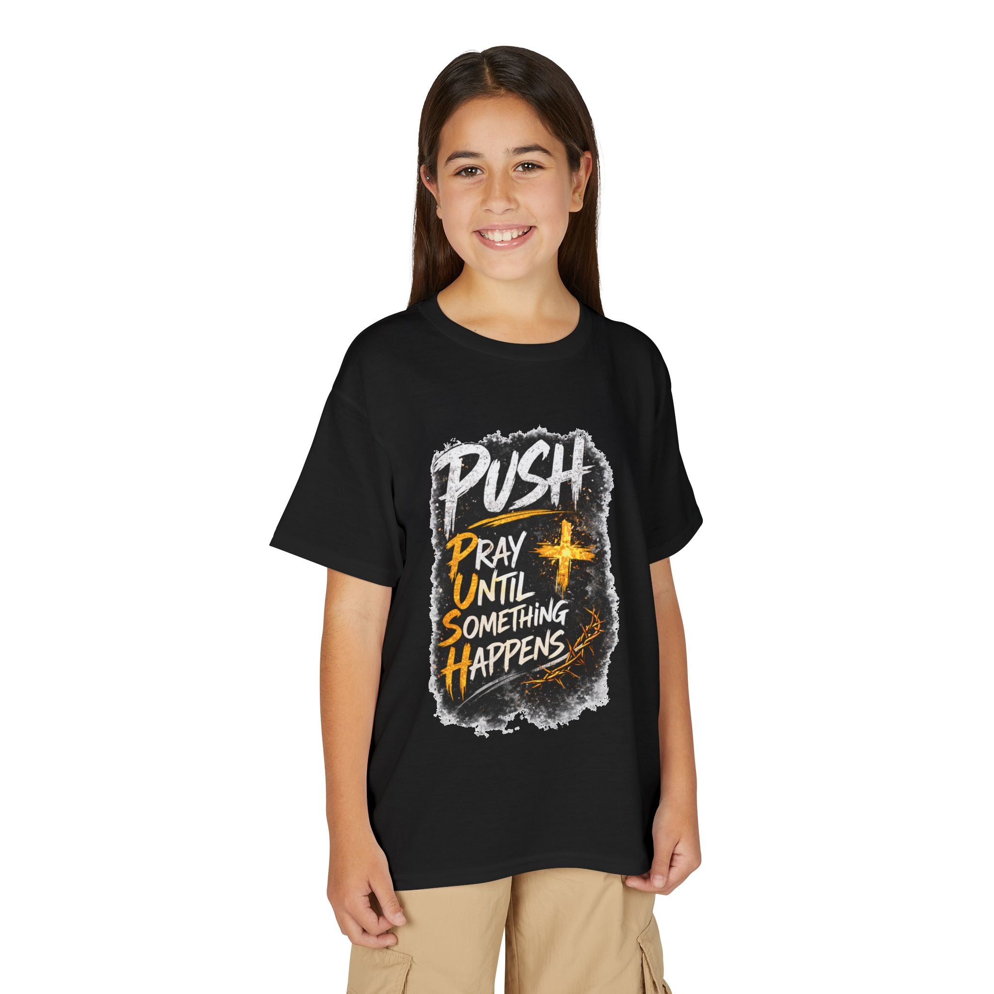 "Push: Pray Until Something Happens" Youth T-shirt