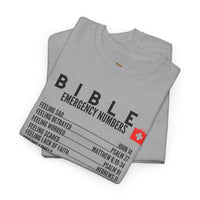 Bible Emergency Numbers Tee - Black