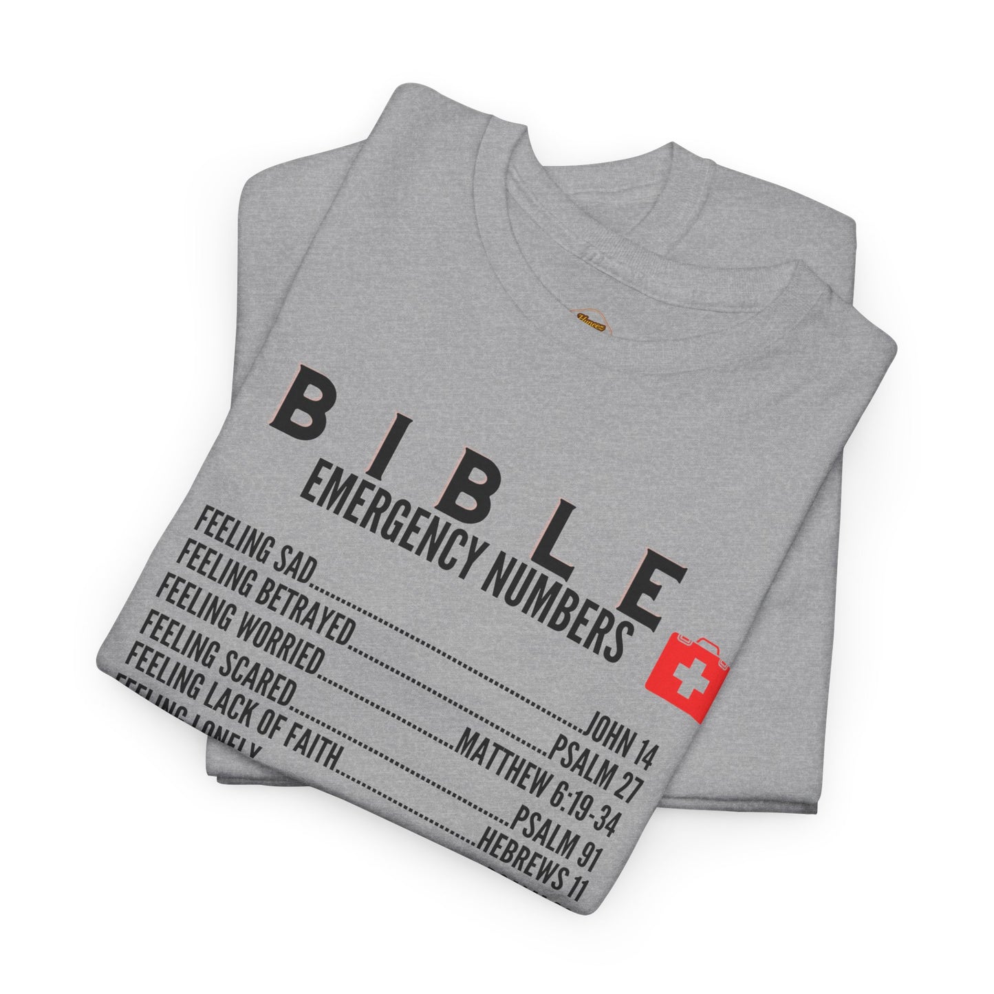 Bible Emergency Numbers Tee - Black