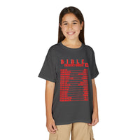 Bible Emergency Numbers Youth T-Shirt — Red