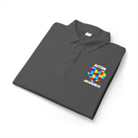 Autism Puzzle Heart Polo - White