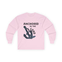 Anchored in the Lord Long Sleeve Tee - Black