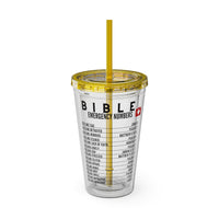Bible Emergency Numbers 16oz Tumbler with Straw