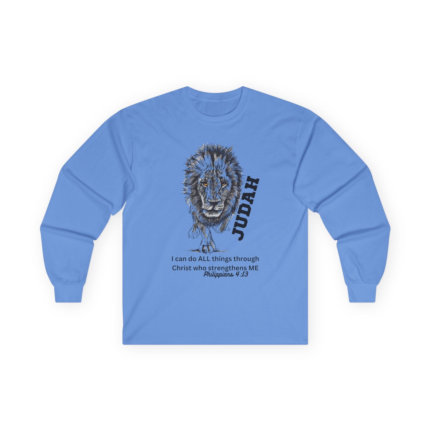Lion of Judah Long Sleeve Tee - "I Can Do All Things' Philippians 4:13