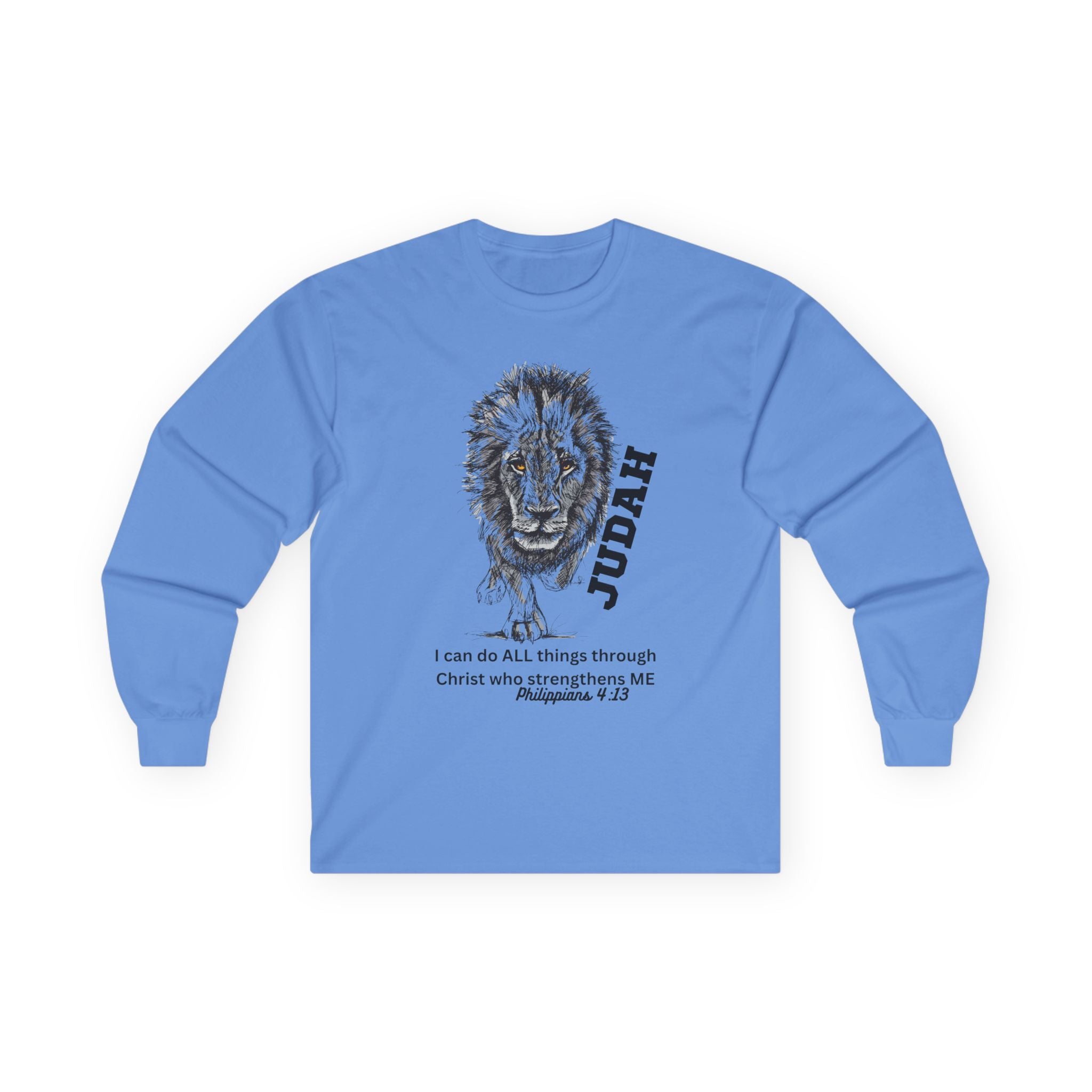 Lion of Judah Long Sleeve Tee - "I Can Do All Things' Philippians 4:13