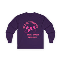 Breast Cancer Awareness Long Sleeve Tee — "We Fight Together" Pink Gloves