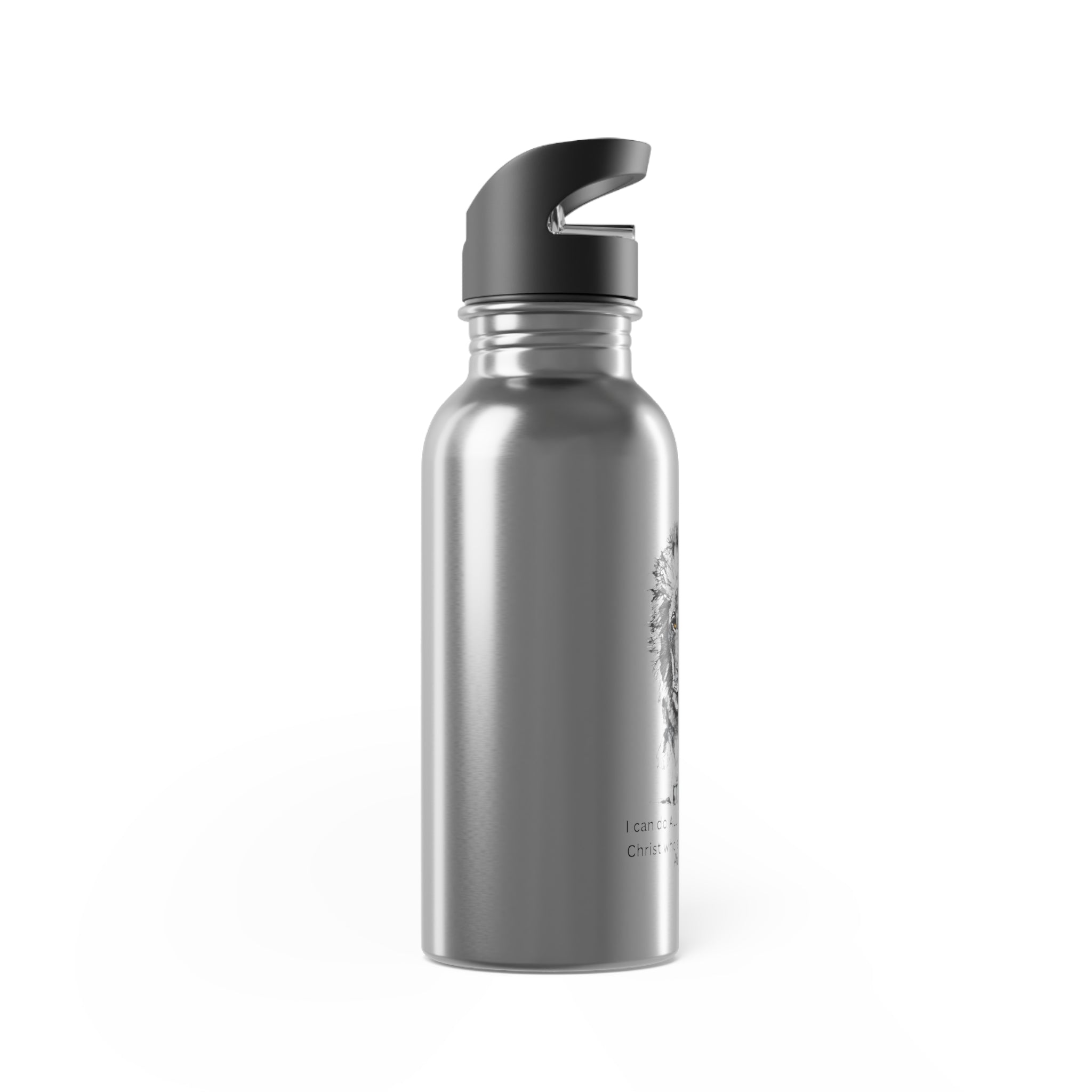 Lion of Judah Stainless Steel Water Bottle with Straw — 20oz