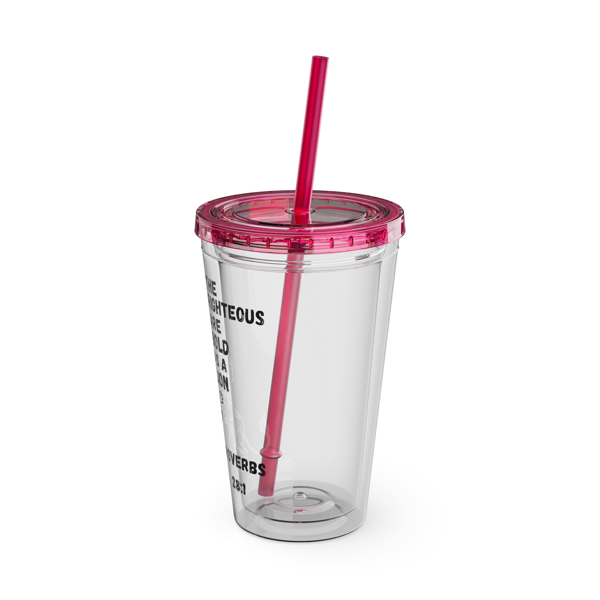 "The Righteous Are Bold as a Lion" 16oz Inspirational Tumbler with Straw