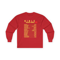 Bible Emergency Numbers Long Sleeve Tee - Gold