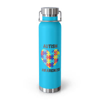 Autism Puzzle Heart Awareness — 22oz Insulated Water Bottle