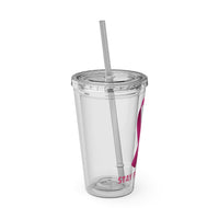 Pink Ribbon “Stay in the Fight” 16oz Tumbler with Straw