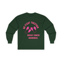 Breast Cancer Awareness Long Sleeve Tee — "We Fight Together" Pink Gloves