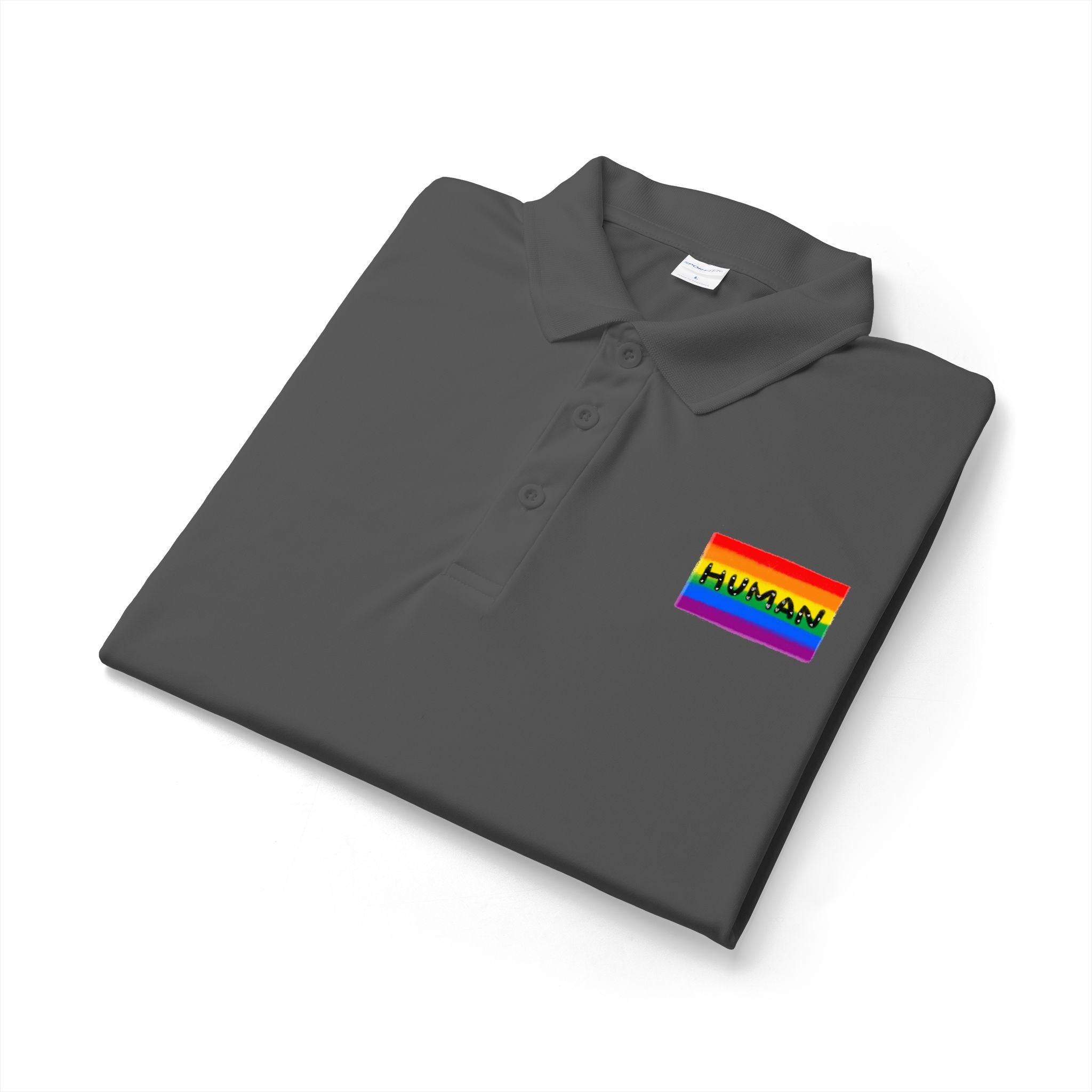 Rainbow "HUMAN" Polo Shirt