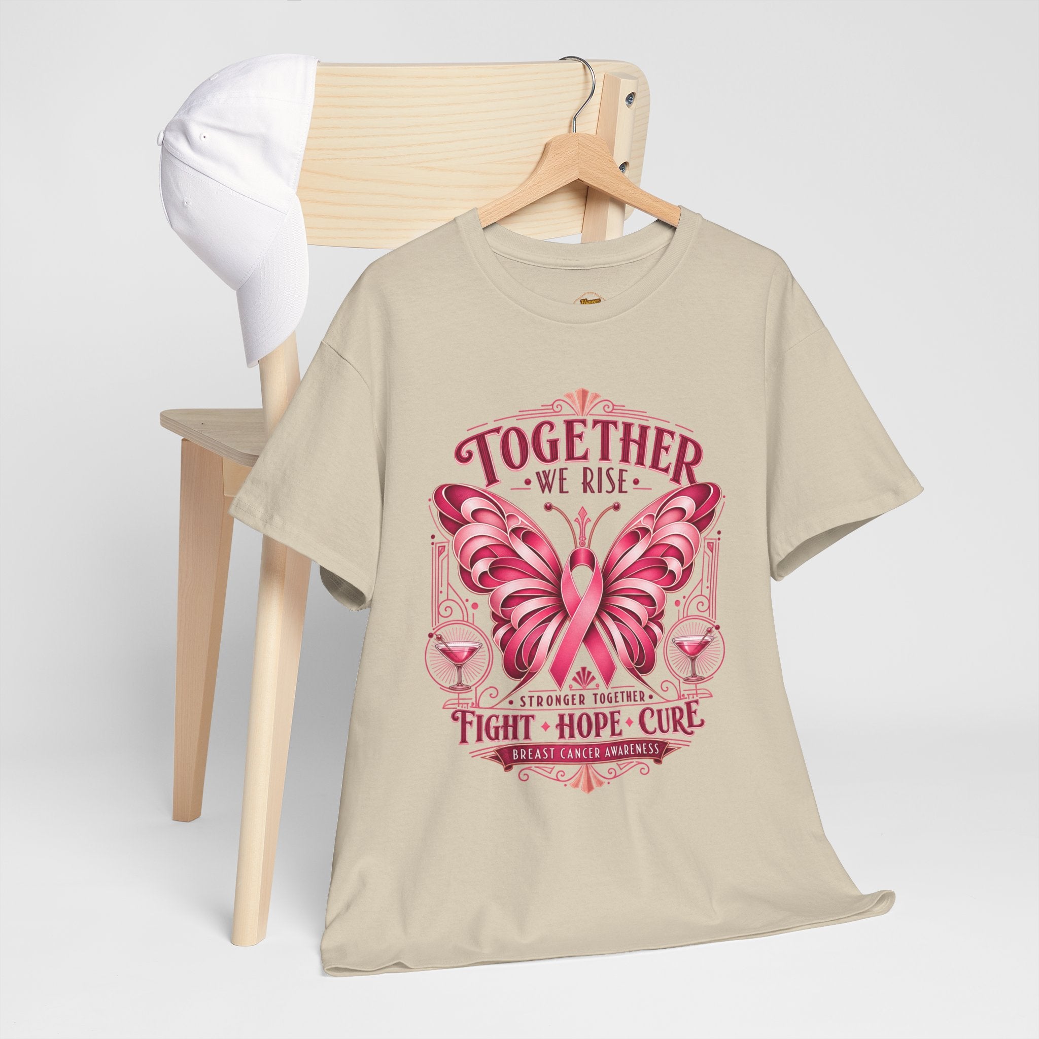 Together We Rise Breast Cancer Awareness T-Shirt — Fight Hope Cure Tee
