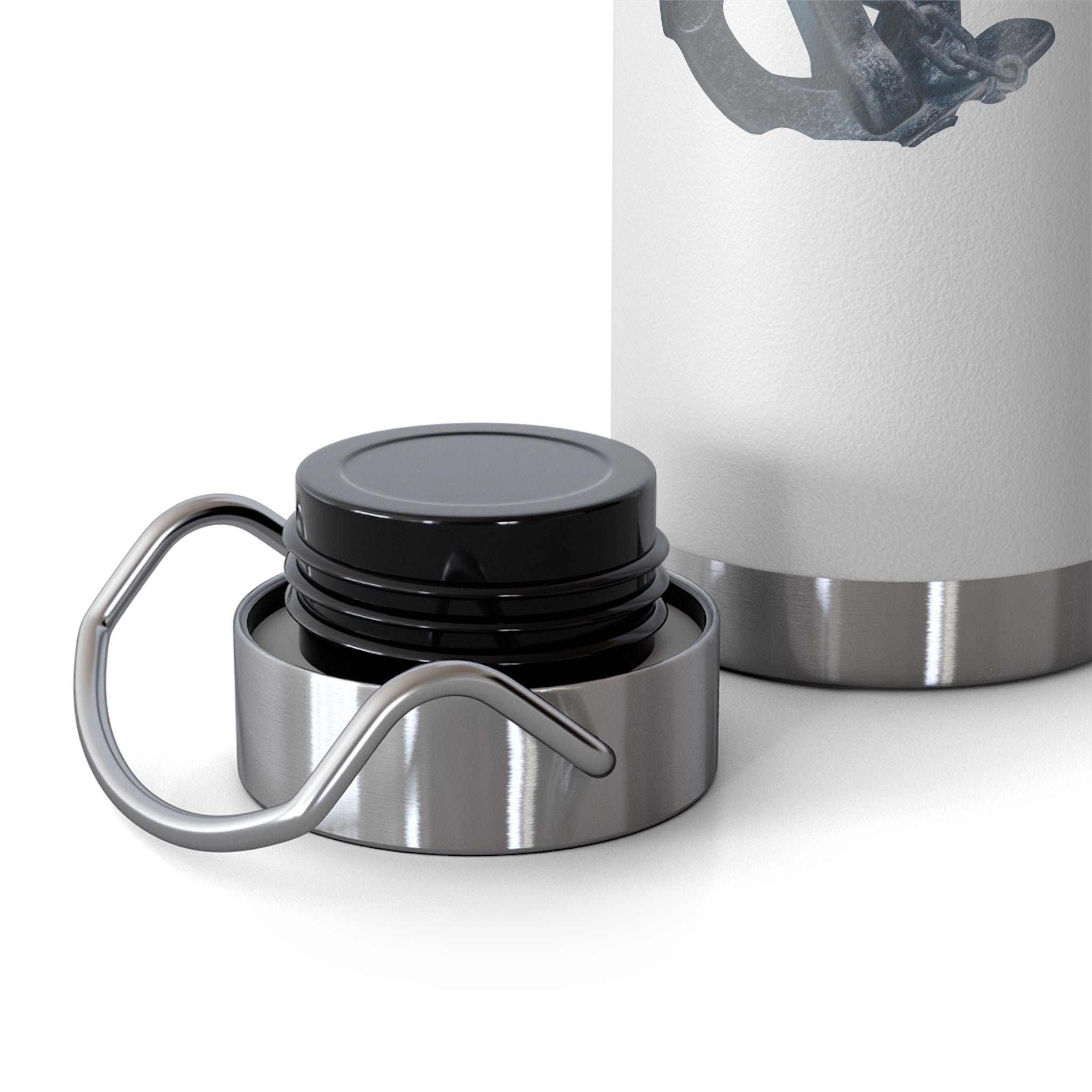 "Anchored in the Lord" 22oz Insulated Water Bottle — Black