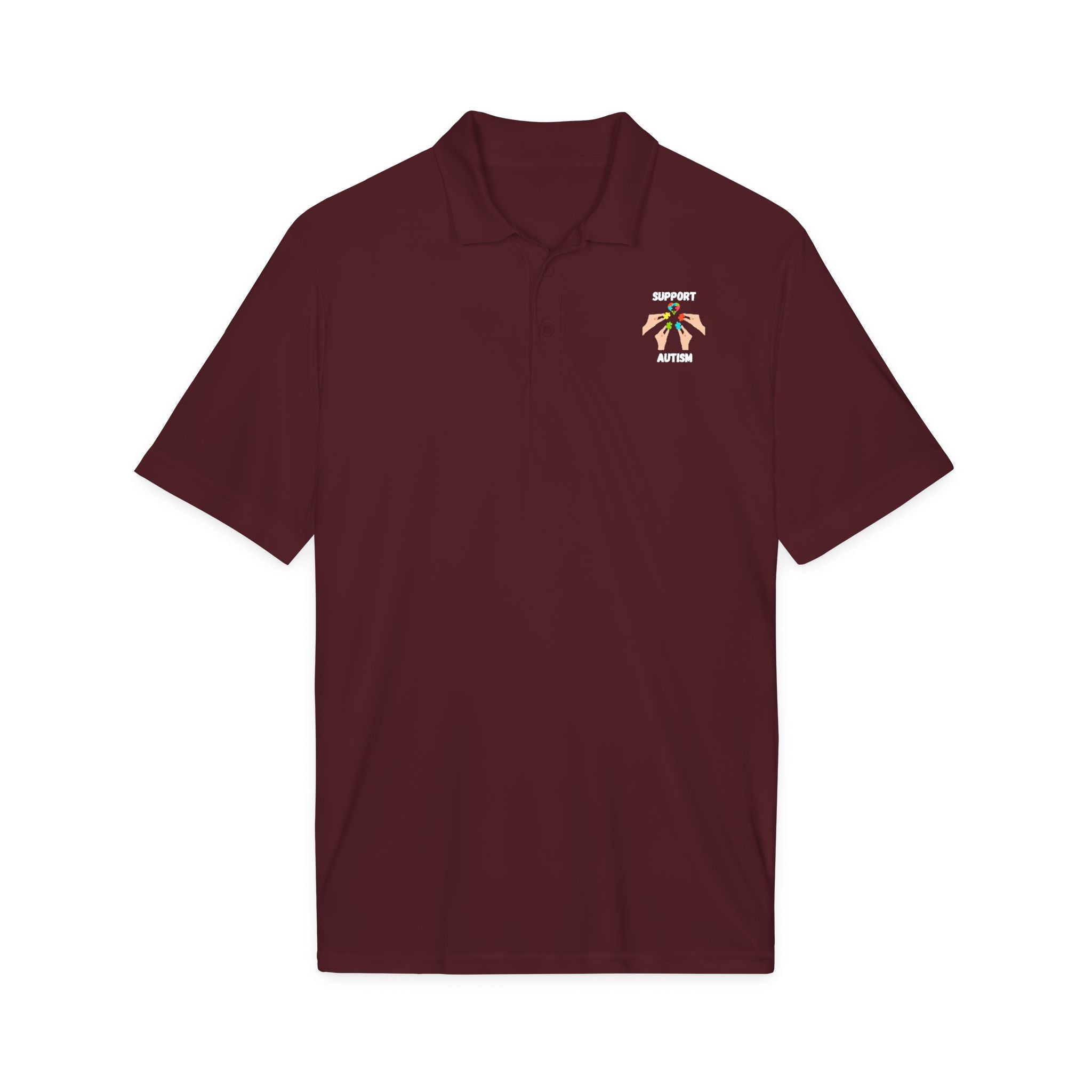 Support Autism Polo Shirt — White