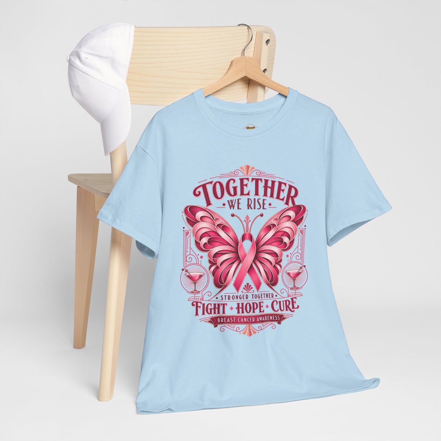Together We Rise Breast Cancer Awareness T-Shirt — Fight Hope Cure Tee