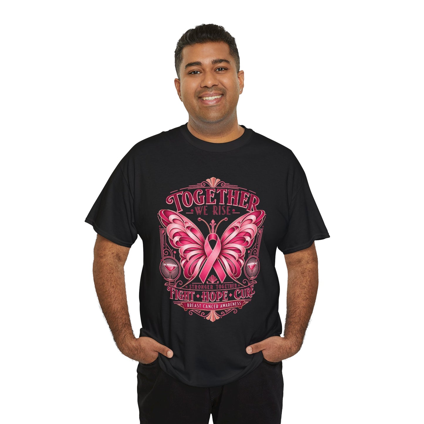 Together We Rise Breast Cancer Awareness T-Shirt — Fight Hope Cure Tee