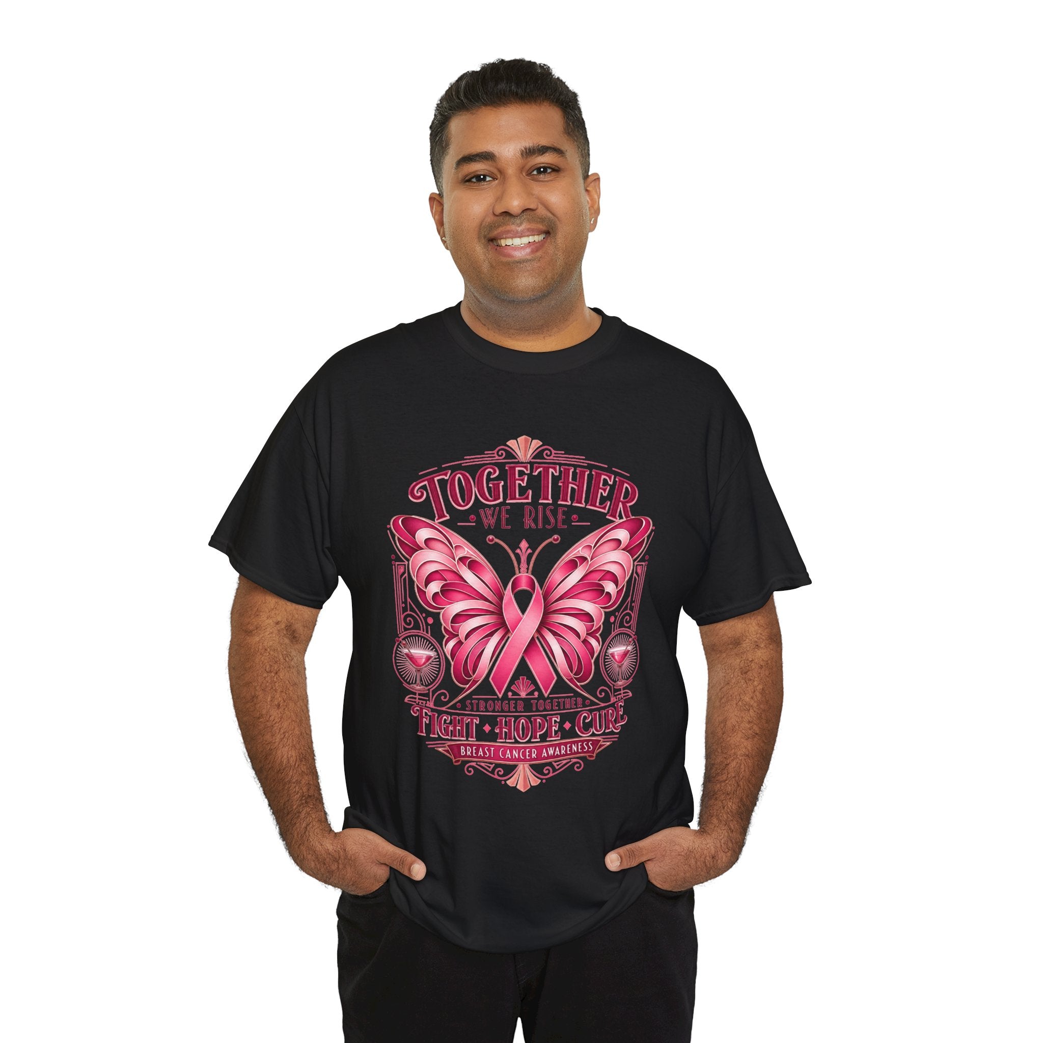 Together We Rise Breast Cancer Awareness T-Shirt — Fight Hope Cure Tee