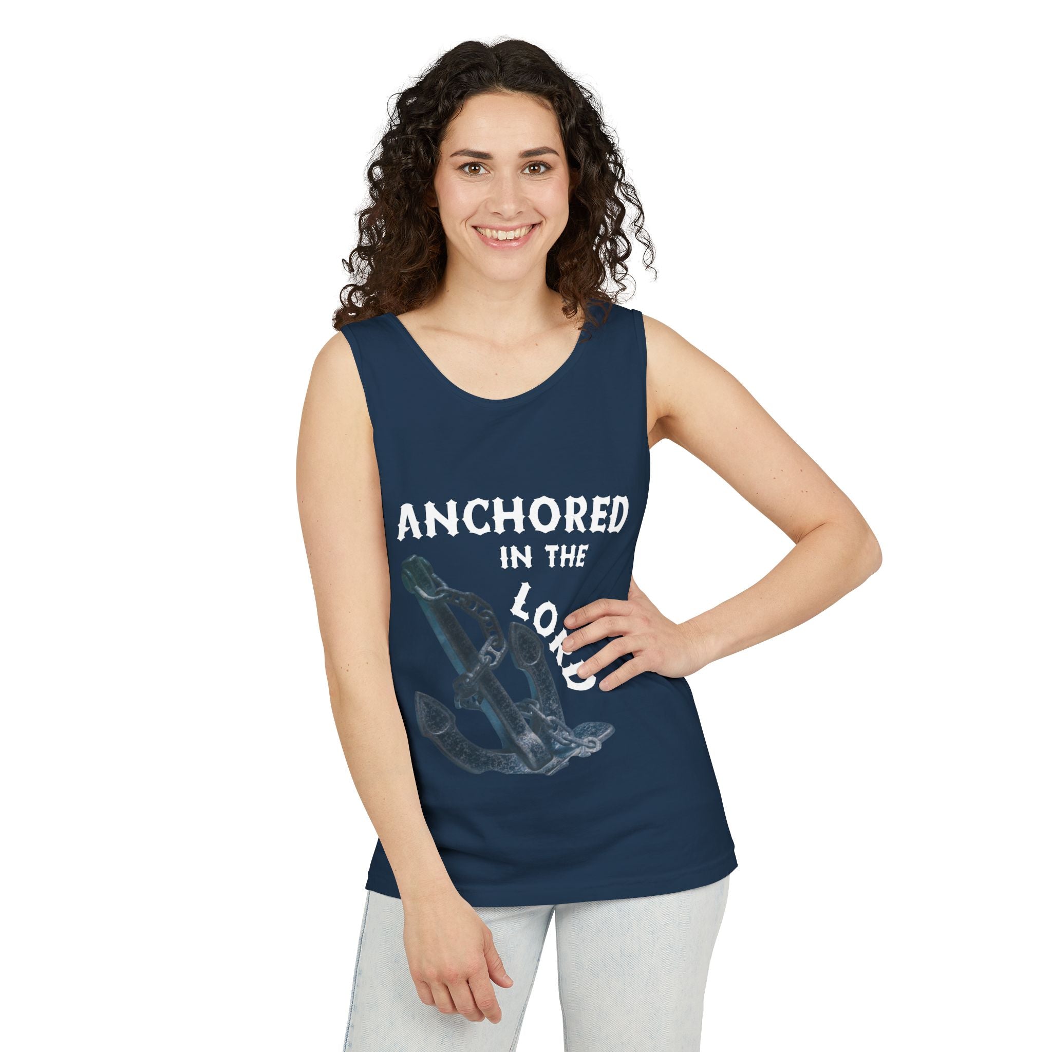 Anchored in the Lord Tank Top - White