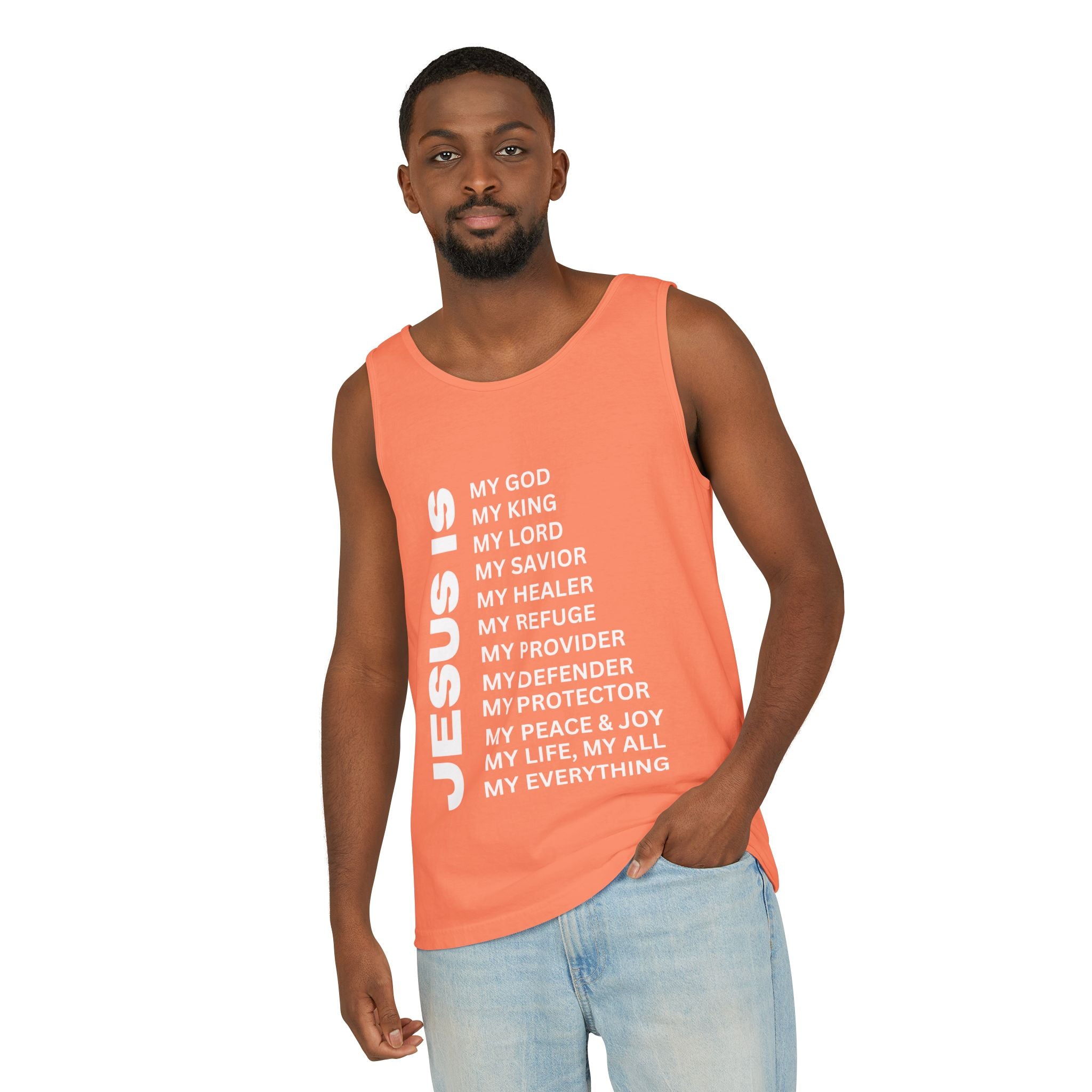 Christian JESUS IS Tank - White
