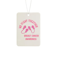 Breast Cancer Awareness Car Air Freshener — "We Fight Together" Pink Ribbon Design