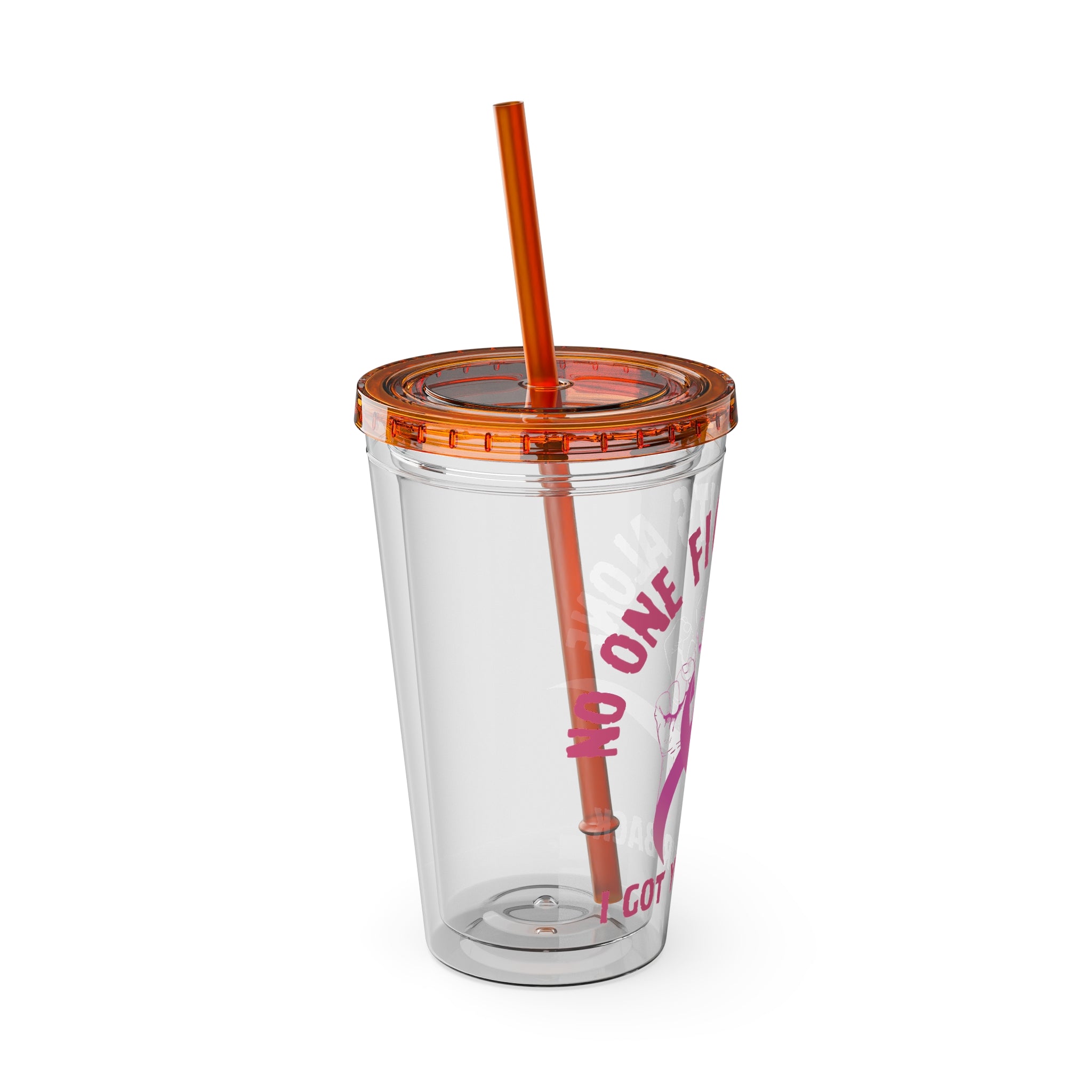 "No One Fights Alone" 16oz Tumbler with Straw