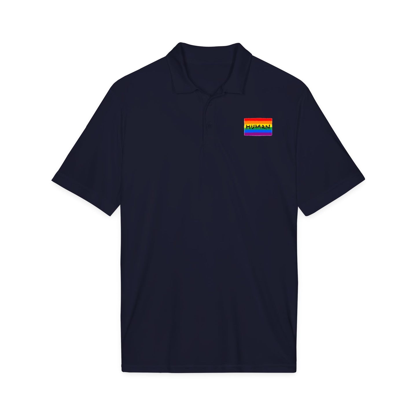 Rainbow "HUMAN" Polo Shirt