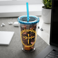 Jesus Crown of Thorns 16oz Tumbler with Straw